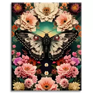 Monochrome Wings and Blooms